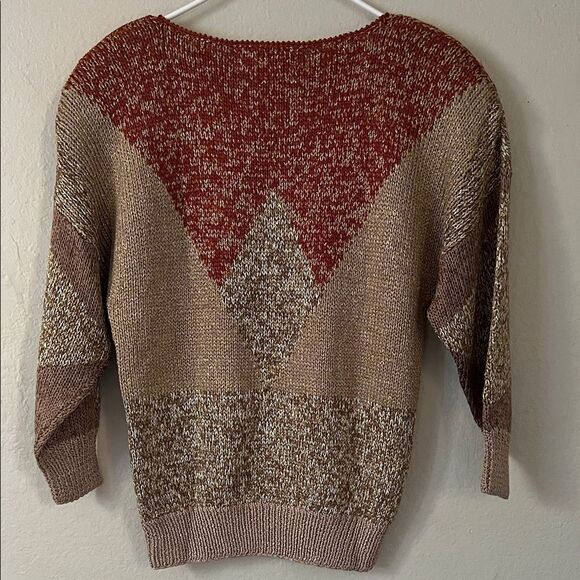 NWOT Nannell Vintage Sweater Metallic with Sequence padded shoulders S - Picture 8 of 13